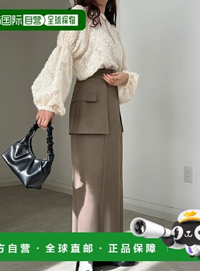 日本直邮JUNOAH 可拆卸裹身腰带I字裙 JU5602EW05529裙子长裙