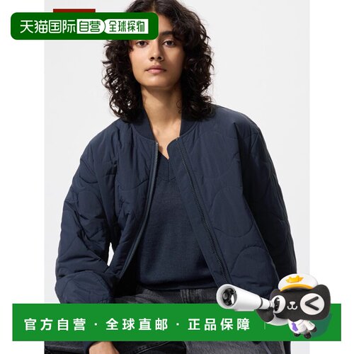 日本直邮UNIQLO优衣库 纯色拉链长袖棉服 女款