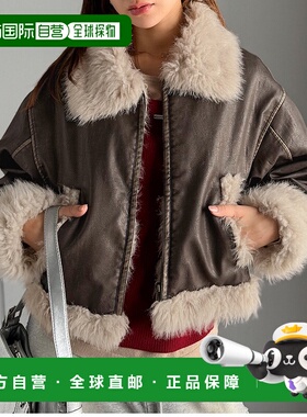 1h可退 日本直邮mily bilet 女装 仿皮复古风 中绵保暖 宽松半拉