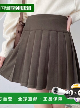 1h可退 日本直邮moment+ 女装 高级感褶皱迷你裙  mt04081半身裙