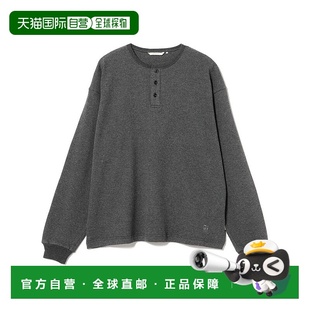 日本直邮FARAH 简约百搭款 男装 T恤 1114 华夫格亨利领长袖 1h可退