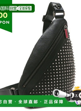 日本直邮Christian Louboutin 男士斜挎包 潮酷黑色单肩包 Christ