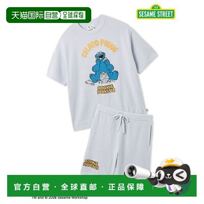 日本直邮SESAME STREET 透气莫科夹克连帽套头衫&短裤套装半袖