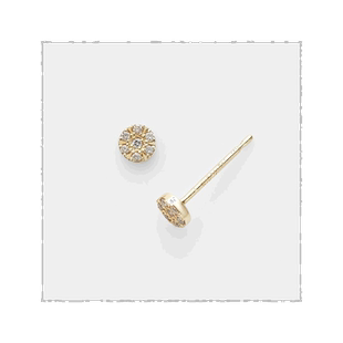 日本直邮日潮 agete 阿卡朵K10钻石耳钉白色 均码吊灯精致耳饰