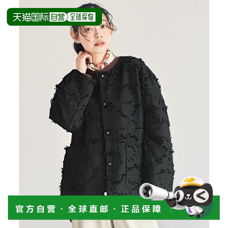 1h可退 日本直邮and myera 女士宽松仿皮质感无领外套 半拉链设计