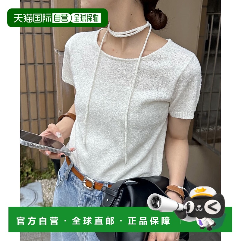 1h可退 日本直邮Discoat 女士短袖项链领套头衫 DCU1051405A0001