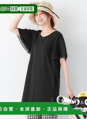 【日本直邮】Viola E Viola女士休闲上衣黑色雪纺宽松舒适耐穿