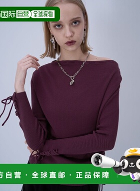 1h可退 日本直邮HARE 女装 单肩褶皱针织上衣 镂空系带设计 64160