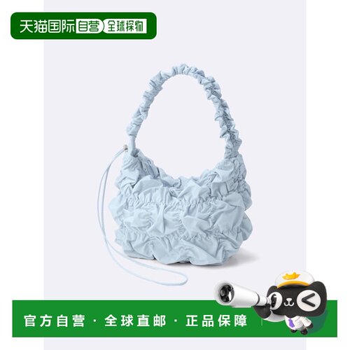 日潮跑腿GU极优 褶皱手提单肩包 60 LIGHT BLUE FF 355936手提包