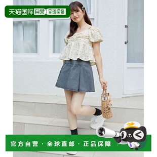 日本直邮MAJESTIC LEGON女士牛仔布料百褶迷你裙裤 1042050125