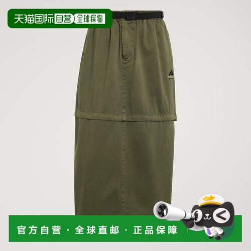 日本直邮Adidas/阿迪达斯拼接系带宽松休闲长裙女款 KE8276
