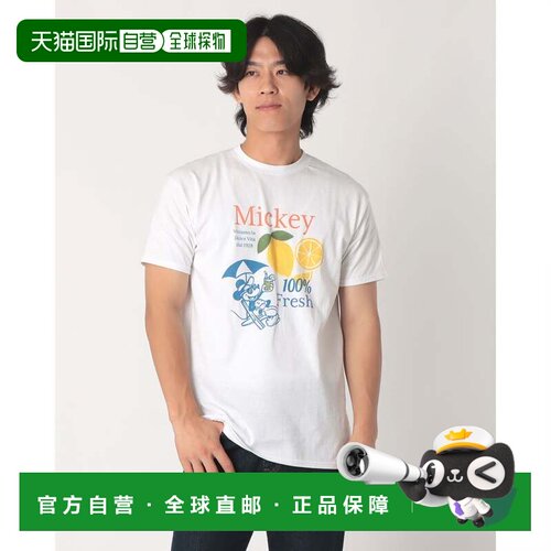日本直邮FRUIT OF THE LOOM FTL×Disney T恤 度假米奇 白色内搭