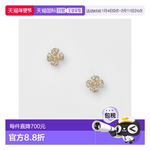 日本直邮日潮 agete 阿卡朵K10 钻石耳钉 (0.03克拉)耳环首饰礼物