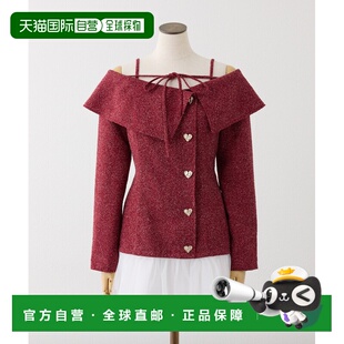 1h可退 日本直邮NICE CLAUP 女装 心形纽扣拼接迷你连衣裙 宽松显