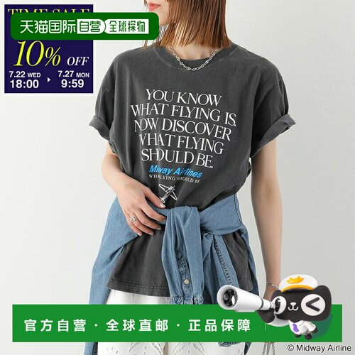 日本直邮GOODROCKSPEED Midway Airlines 女士短袖T恤 圆领 棉质