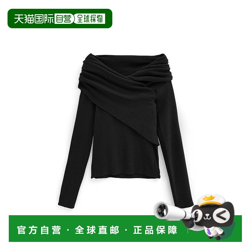 日本直邮日潮 GRL 交叉设计露肩针织衫 at2355 韩系早秋穿搭上衣