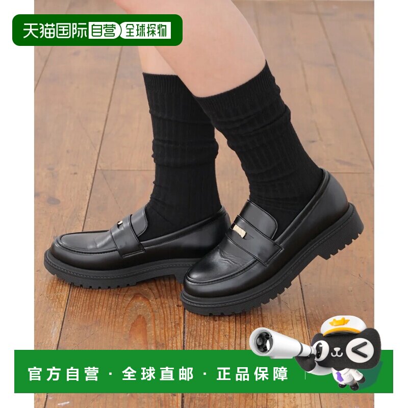 日本直邮Honeys 厚底硬币乐福鞋 女鞋 乐福鞋 厚底 硬币装饰 人造图片