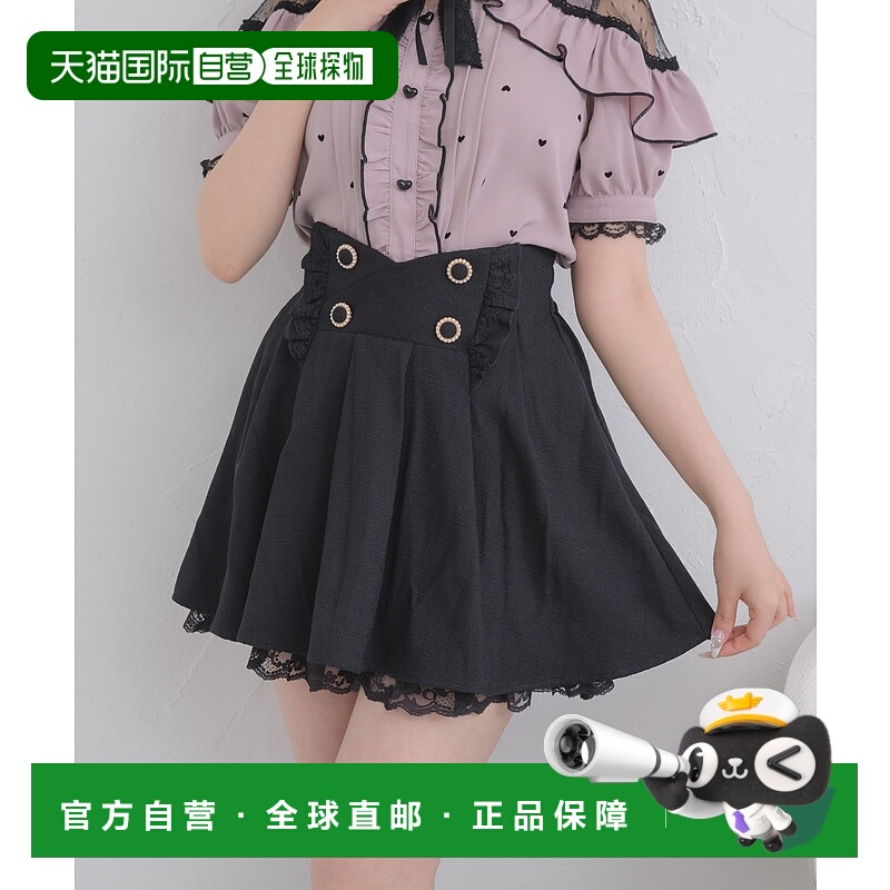 1h可退 日本直邮ROJITA 女士高腰格纹拼接裙裤 1524239蕾丝半身裙