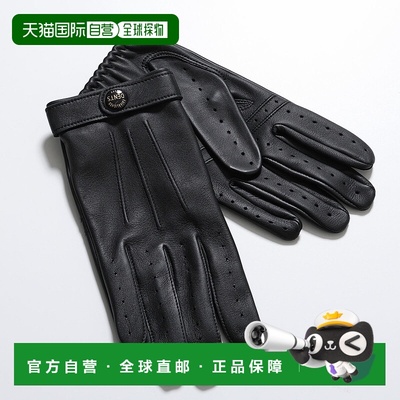 日本直邮DENTS 男士真皮驾驶手套黑色型号 15-2094
