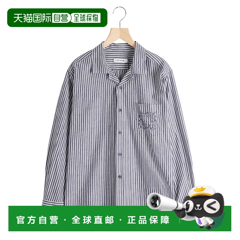 1小时内可退 日本直邮nonnative 男士条纹开领长袖衬衫 NNS4617