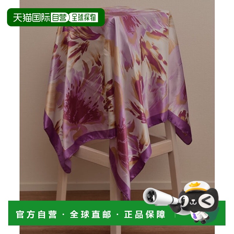 1h可退 日本直邮resonance 女装 大花柄仿丝绸质感多用大方巾 7色