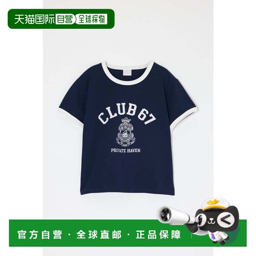 日本直邮MOUSSY 67俱乐部滚边T恤 藏青色