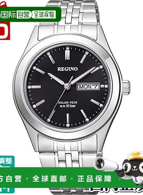 日本直邮KM1-113-51 CITIZEN REGUNO 太阳能技术黑色表盘男士手表