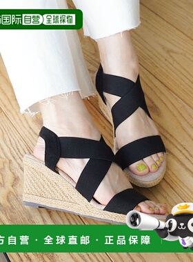 【日本直邮】SESTO 7 厘米鞋跟橡胶合身凉鞋（黑色）坡跟