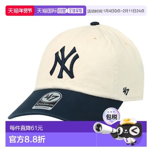 日本直邮47Brand 纽约扬基队Clean-Up NY标志双色MLB棒球帽洛杉矶