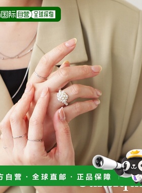 1h可退 日本直邮antiqua 女士 银珍珠风戒指套装 PJ01345