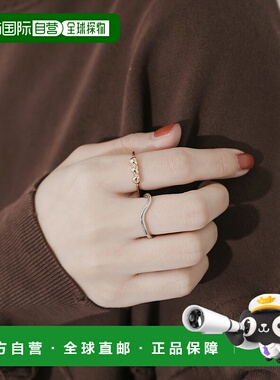 1h可退 日本直邮SMELLY 女士 双色叠戴三连心波浪戒指套装 SMA62K