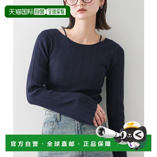 PLACE 女装 修身 花边肩带设 1h可退 圆领针织衫 日本直邮SENSE