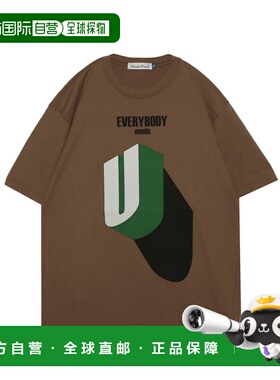 日本直邮UNDERCOVER 男女同款 纯棉罗纹T恤 前幅印花设计 UC1F380