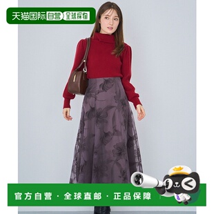 1h可退 日本直邮Noela 女装 渐变绒感印花半身裙 侧拉链设计 5562