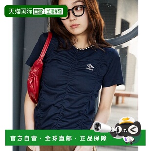 日本直邮UMBRO × PUBLUX联名女士褶皱设计刺绣T恤 3223394400007