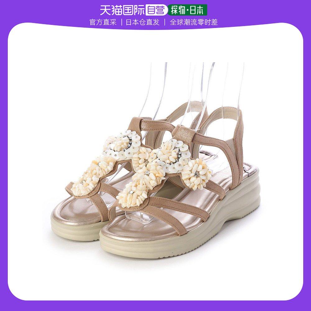 【日本直邮】beaufort 轻盈仿石串珠凉鞋(米色亮片)