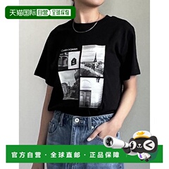 1h可退 日本直邮Re:EDIT ReEDIT 2024春夏预购款 女士黑白印花T恤