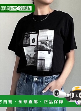 1h可退 日本直邮Re:EDIT ReEDIT 2024春夏预购款 女士黑白印花T恤