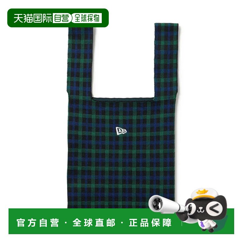 日本直邮NEW ERA 针织托特包 旗帜徽标 格纹 14669988 藏青色