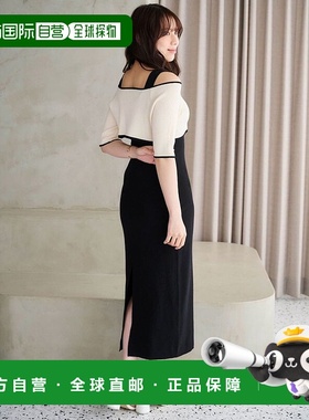 日本直邮MERCURYDUO 3WAY配色吊带交叉半袖连衣裙 [ME2340EW02509