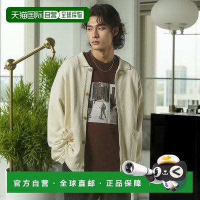 1h可退 日本直邮RAGEBLUE 男士宽松刺绣针织开衫 半拉链配色缝线