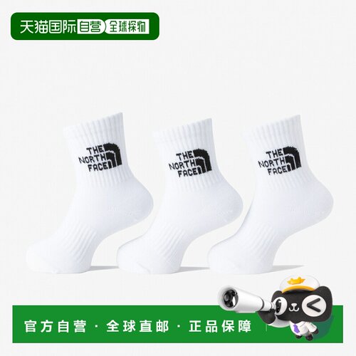 日本直邮北面 儿童 袜子 K TNF提花标志3P中筒 NNJ82411 THE NORT