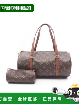 日本直邮中古LV路易威登女包A级95新Papillon巴比龙圆筒包手提包