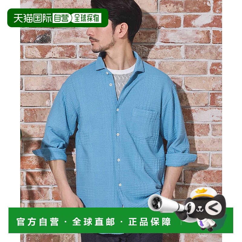 1h可退 日本直邮UNION STATION 男士格纹七分袖衬衫 M0841FBH403