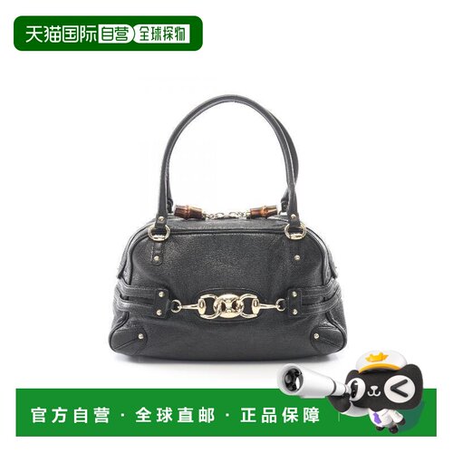 日本直邮中古Gucci古驰女包B级9新Shoulder bag肩包牛皮手提包黑