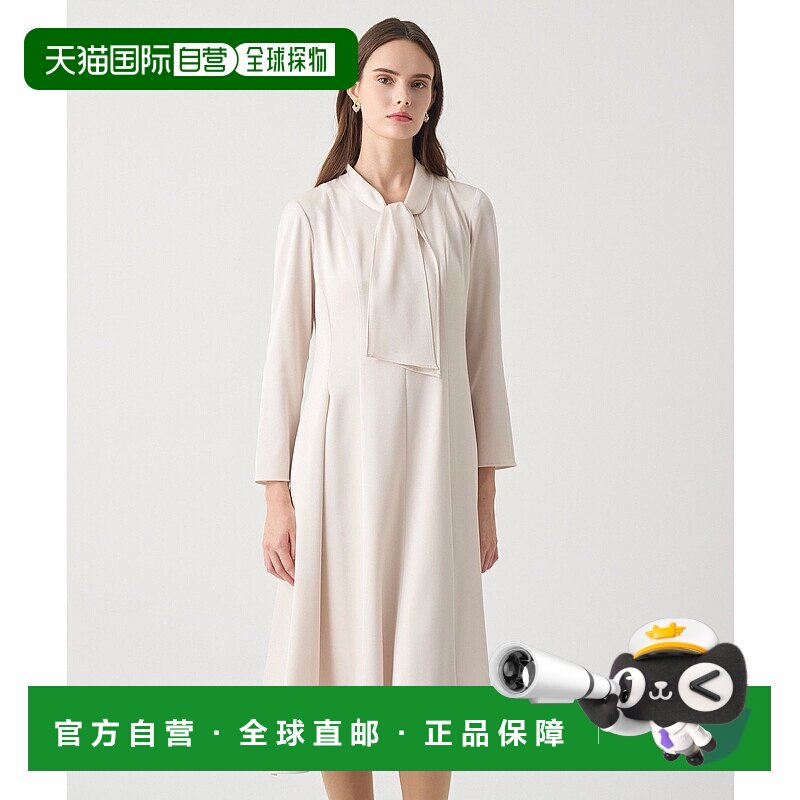 1h可退 日本直邮ANAYI 女装 蕾丝拼接V领 两穿式缎面连衣裙 10261