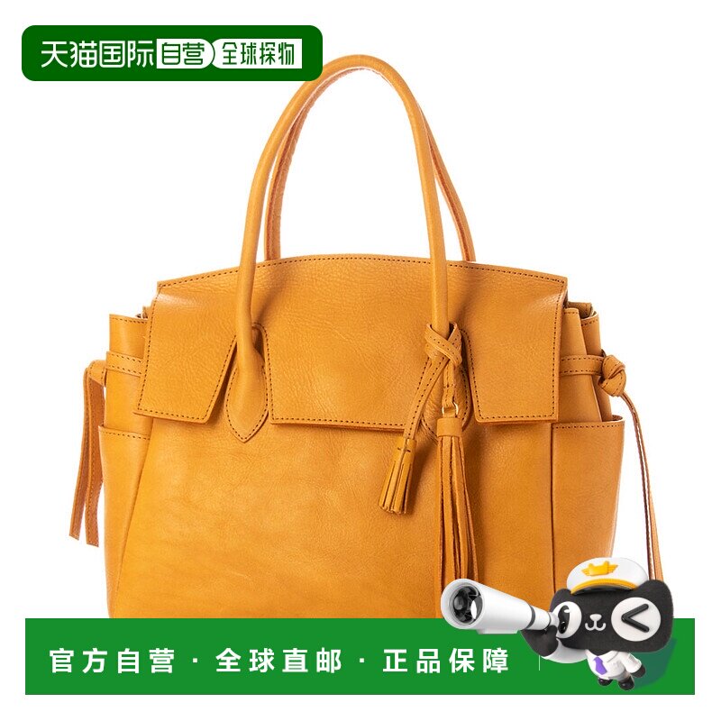 【日本直邮】Perche女士单肩包明黄色大容量日常出行拉链百搭真皮