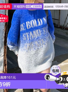 1h可退 日本直邮SPIRALGIRL 女装渐变印花宽松针织衫 前幅大logo