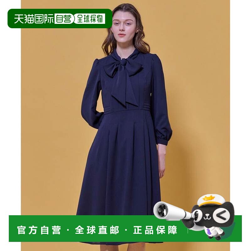 日本直邮ONWARD TOCCA PROMISE 缎带玫瑰结衬衫裙 连衣裙深蓝色系