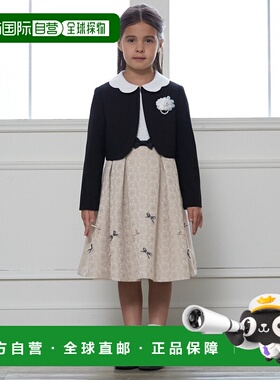 1h可退 日本直邮petit main 儿童女童正式场合连衣裙+翻领夹克套
